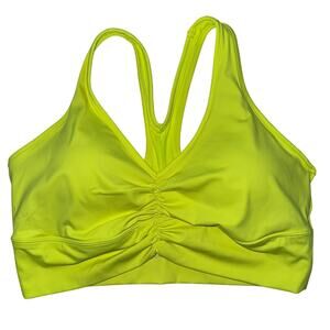 Avia Bright Yellow Ruched V-Neck Racerback Sports Bra‎ Womens XXL 20